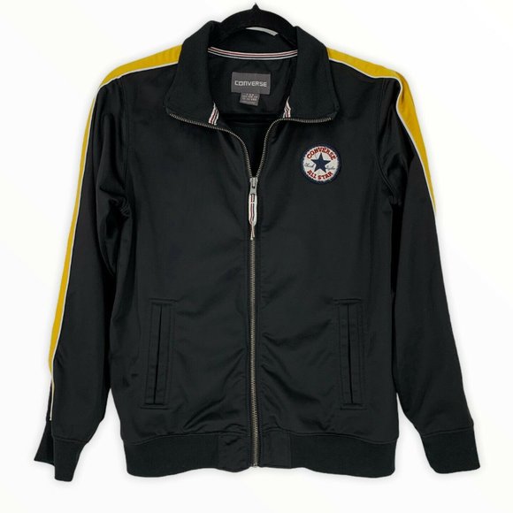 Converse Other - Converse Kids Youth Black Stripe Zip Track Jacket